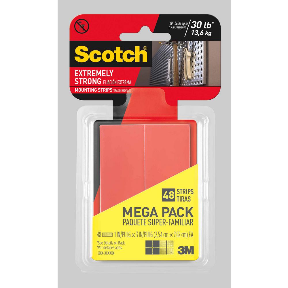 3M Scotch 1 inch x 3 inch Extremely Strong Mounting Strips Megapack... by 3M