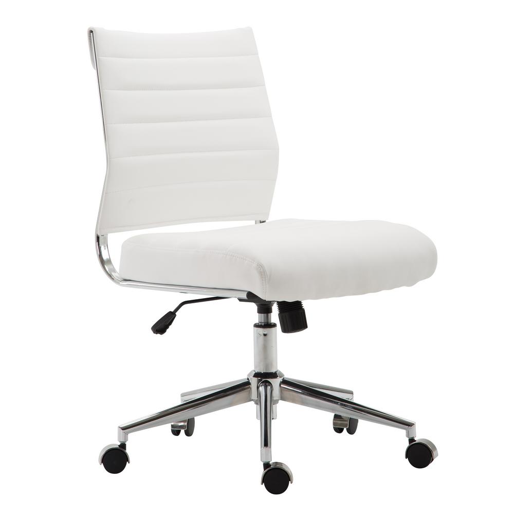 Poly And Bark Tremaine Task White Chair In Vegan Leather Hd