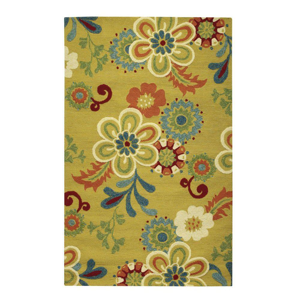 Home Decorators Collection Tilly Yellow 9 ft. x 12 ft. Area Rug