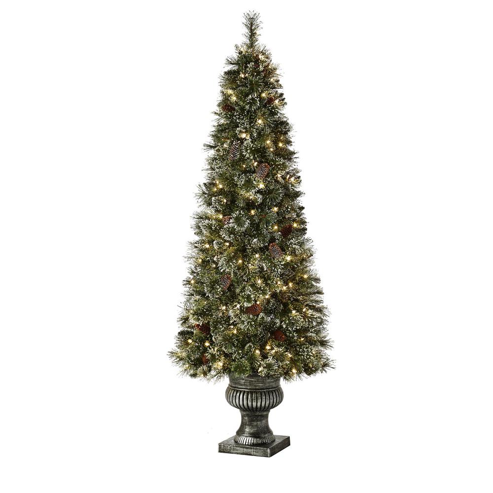 Home Accents Holiday 6.5 ft Blanton Douglas Fir Pre-Lit Potted ...