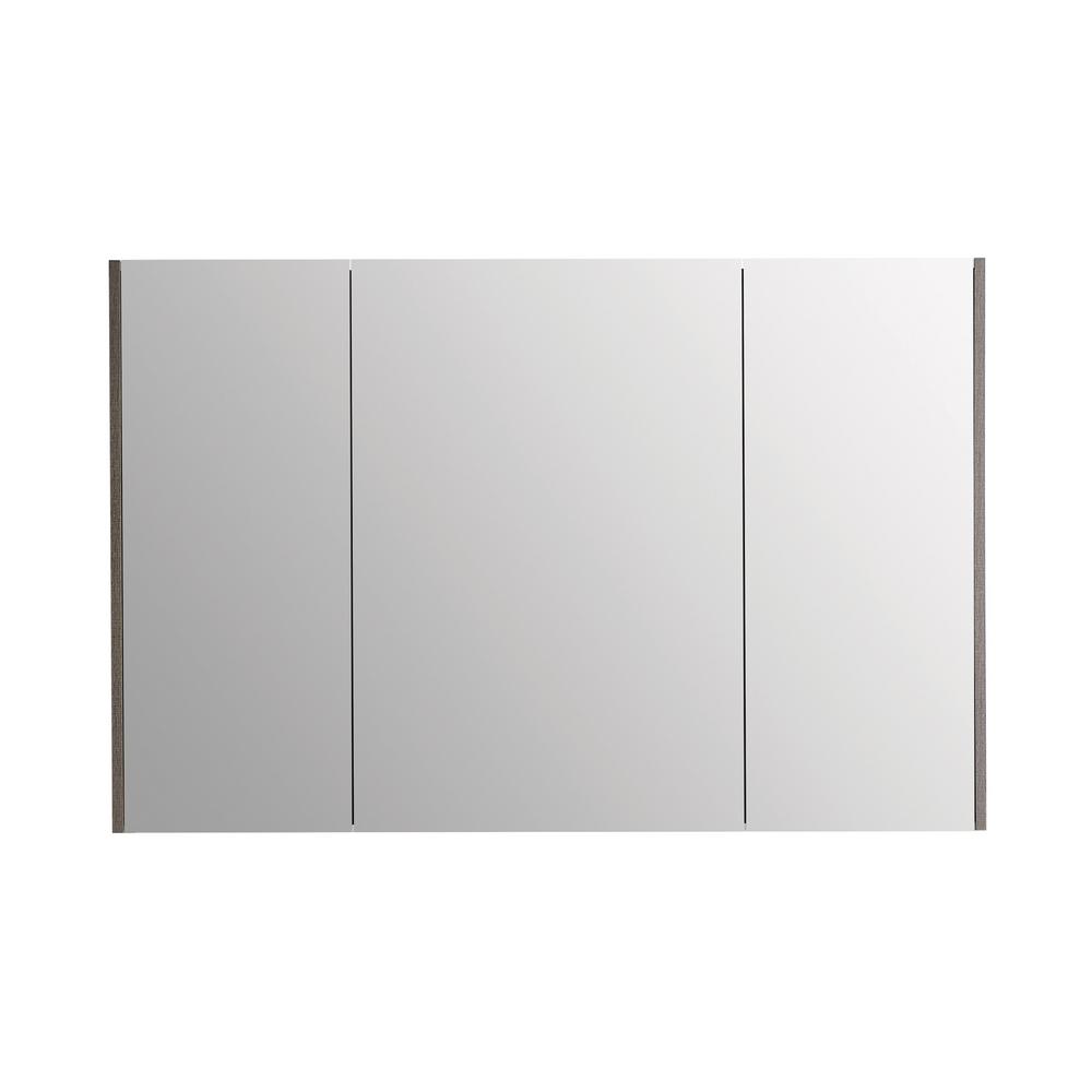 CASAINC 45 in. x 30 in. Surface Mount Framed 3 Door Gray Medicine