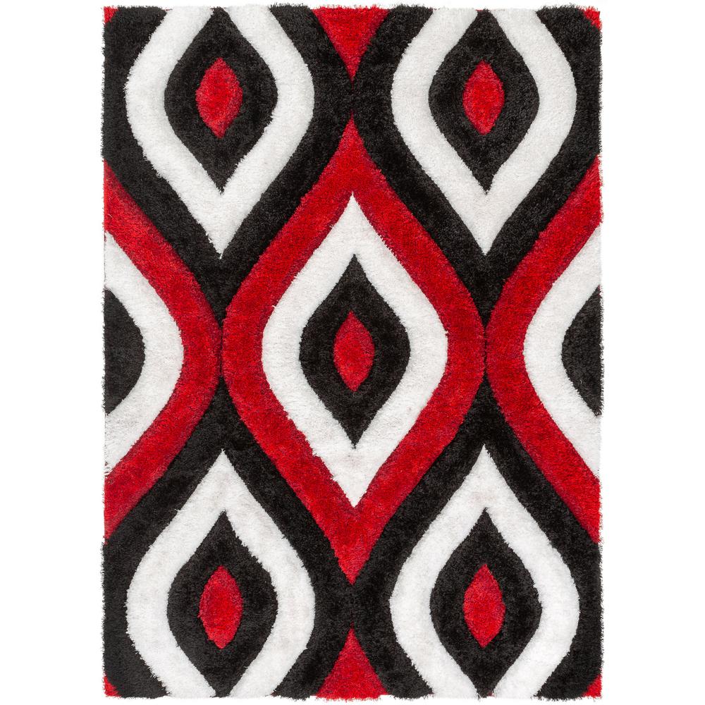 Well Woven San Francisco Malibu Red Modern Trellis Ogee 7 Ft 10