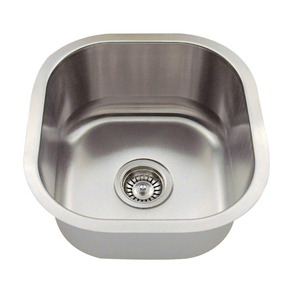 Polaris Sinks Undermount Stainless Steel 16 in. Single Bowl Bar Sink