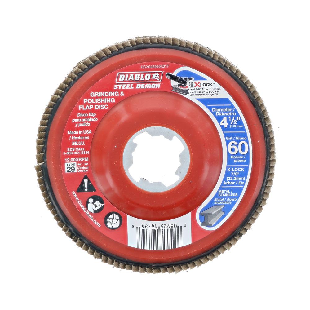DIABLO 41/2 in. 60Grit Flap Disc for XLock and All Grinders
