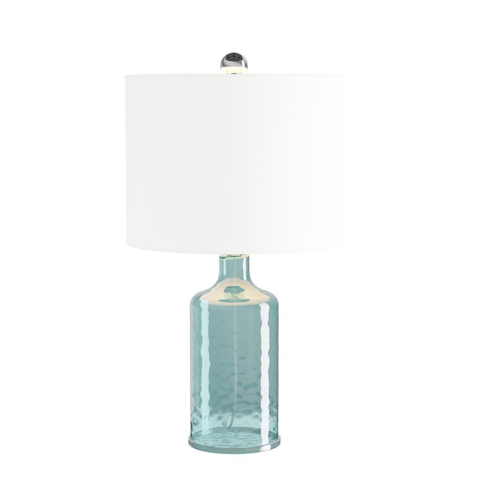 clear blue glass table lamps