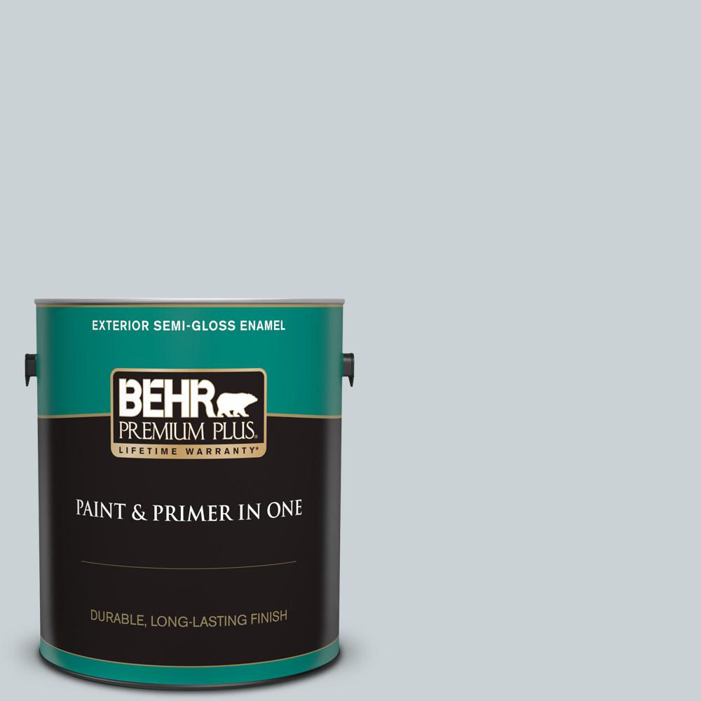 BEHR PREMIUM PLUS 1 gal. N4901 Absolute Zero SemiGloss Enamel