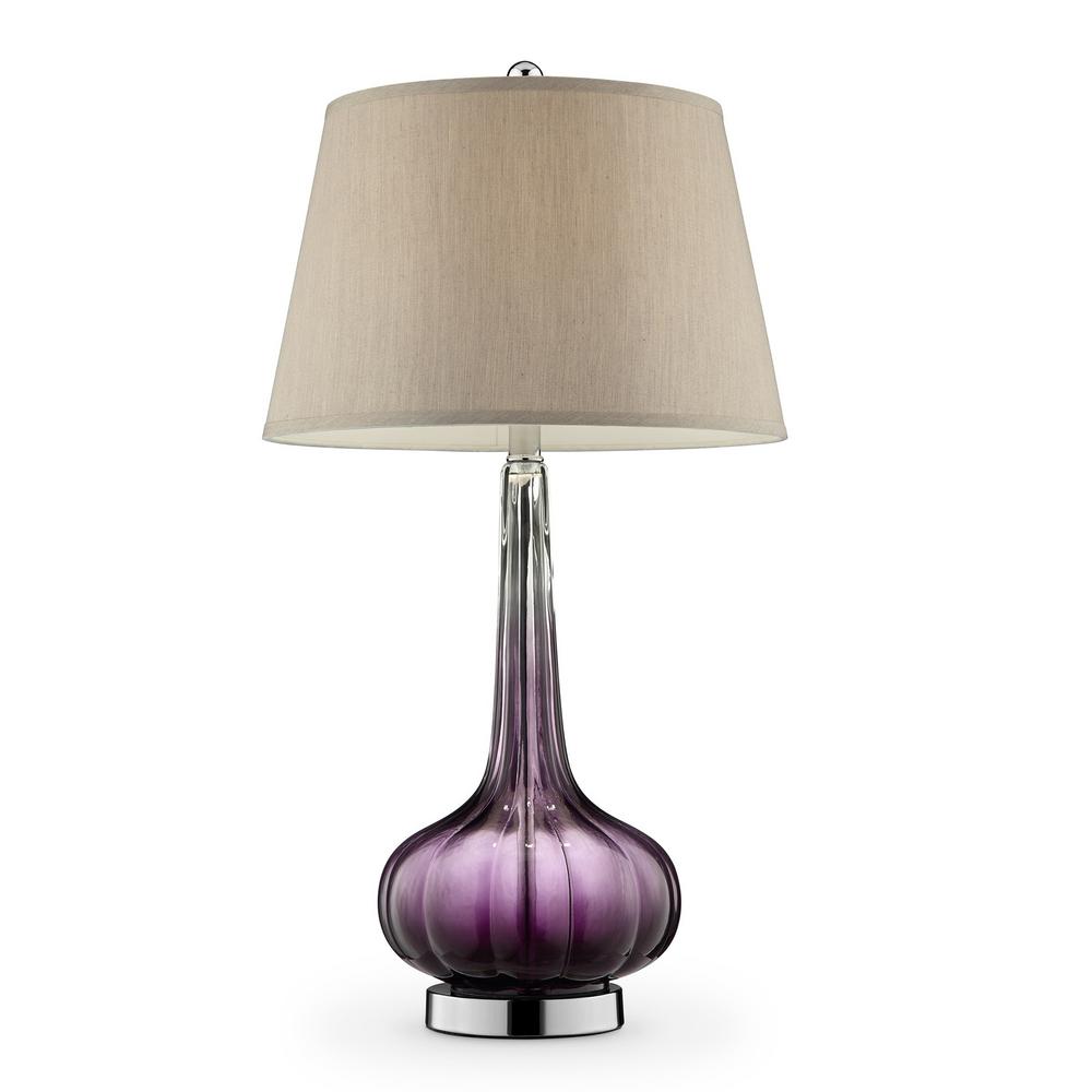 purple table lamps glass