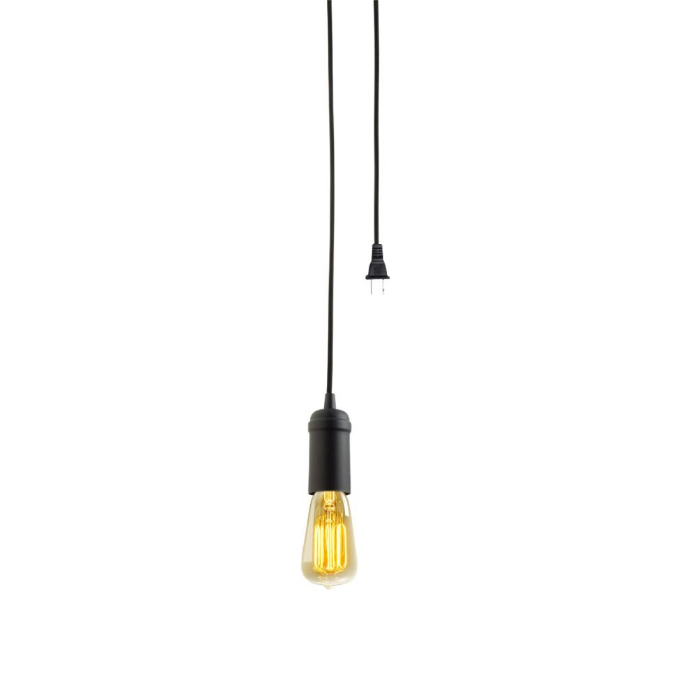 Globe Electric Amris 11/" 1-Light Plug-In Pendant White Finish, 15 Foot Cord