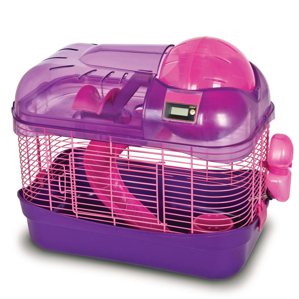 Ware Hamster Cage 16 in. x 9.5 in. x 14.5 in. Purple Spin City Health ...