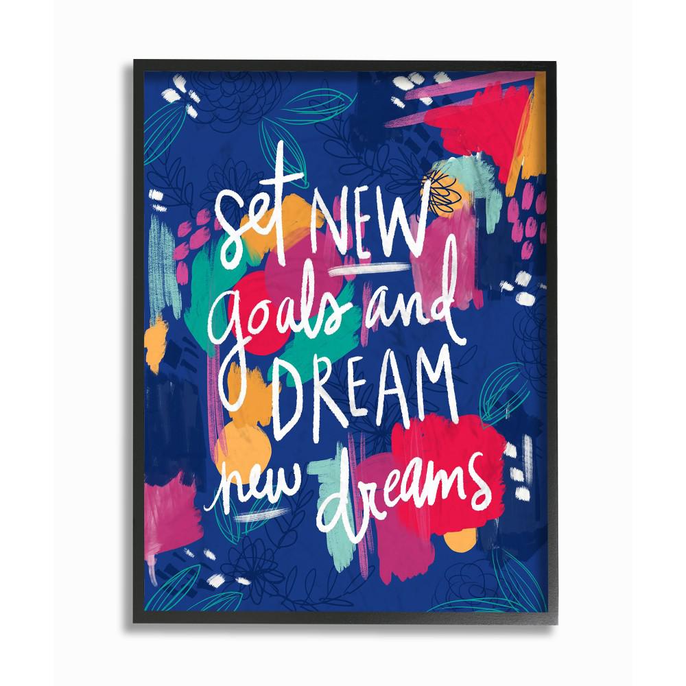 The stupell home decor collection 16 in x 20 in new goals painted inspirational by pen paint printed framed wall art mwp 419 fr 16x20 the home depot
