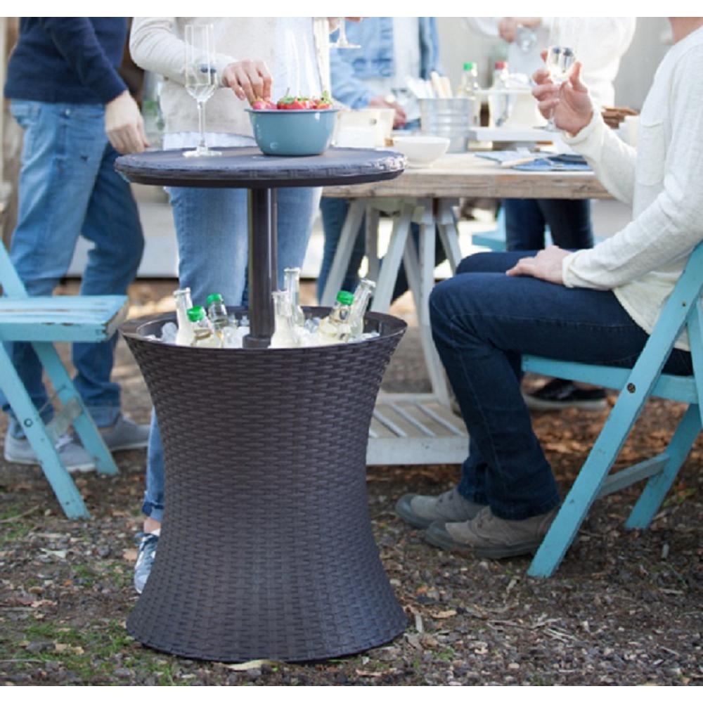 Keter Cool Bar 7 5 Gal Resin Rattan Drink Cooler Patio Table 218305 The Home Depot - Keter Outdoor Patio Table Cooler Keter Cool Bar 7 5 Gal Resin Rattan Drink Cooler Patio Table 218305 The Home Depot - Keter Outdoor Patio Table Cooler
