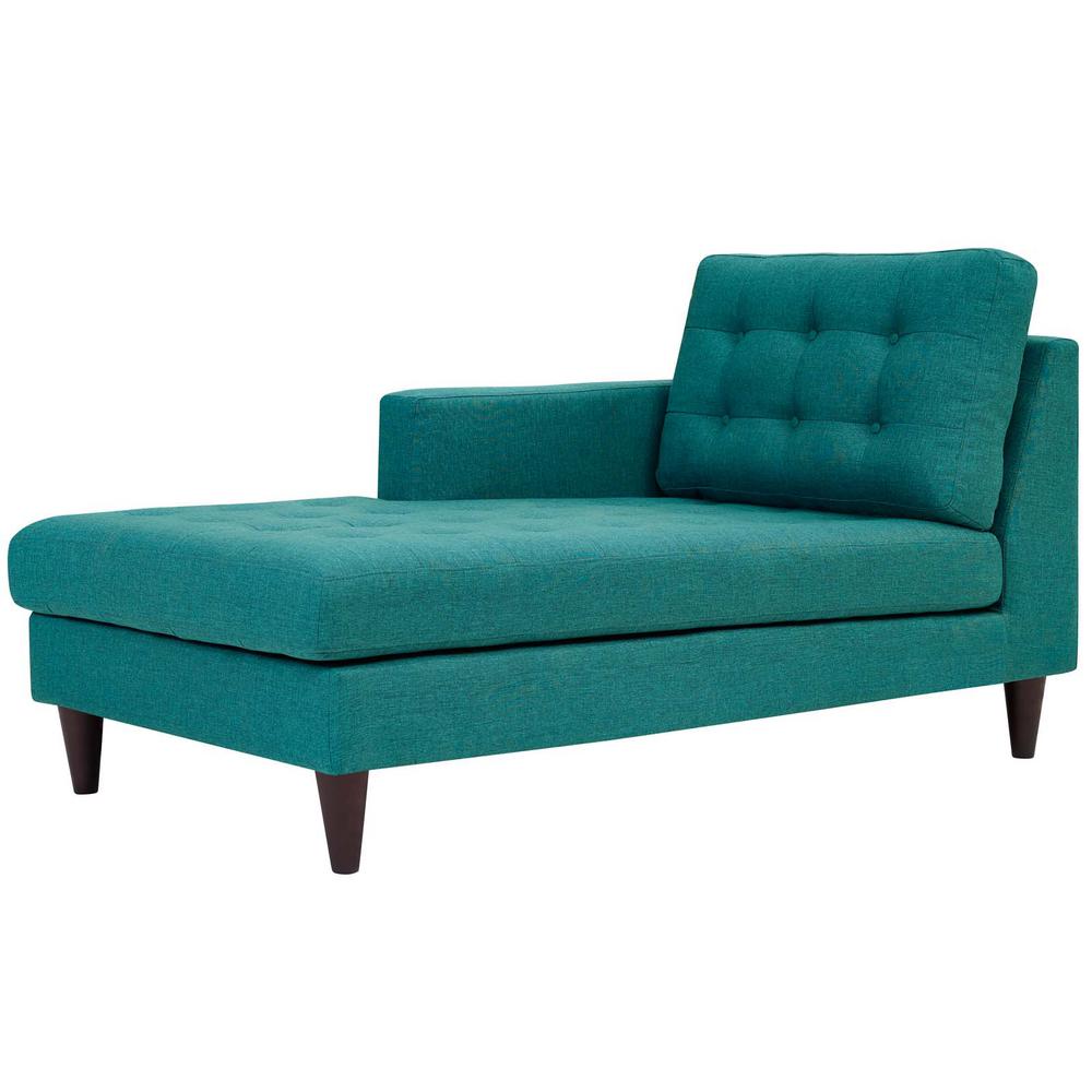 MODWAY Empress Teal Left Arm Upholstered Fabric Chaise EEI 2596 TEA   Teal Modway Chaise Lounges Eei 2596 Tea 64 1000 