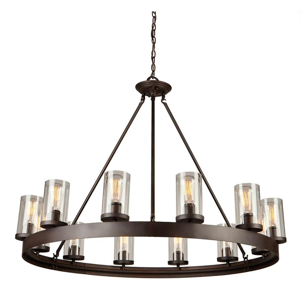 ARTCRAFT Menlo Park 12-Light Dark Brown Chandelier - AC10002 - Cooking The Menlo Park Collection is painted in a dark cho sku AC10002