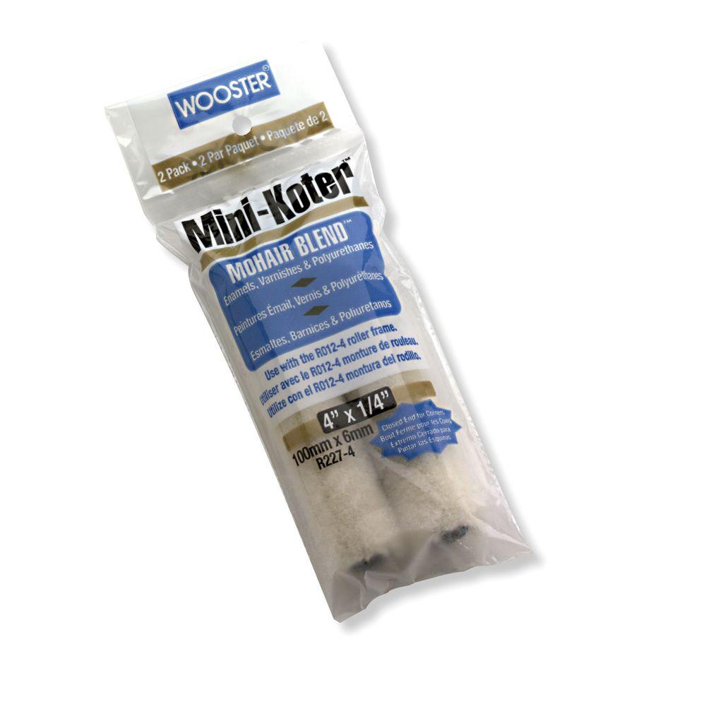 Wooster 4 in. x 1/4 in. MiniKoter Mohair Blend Rollers (2 Pack