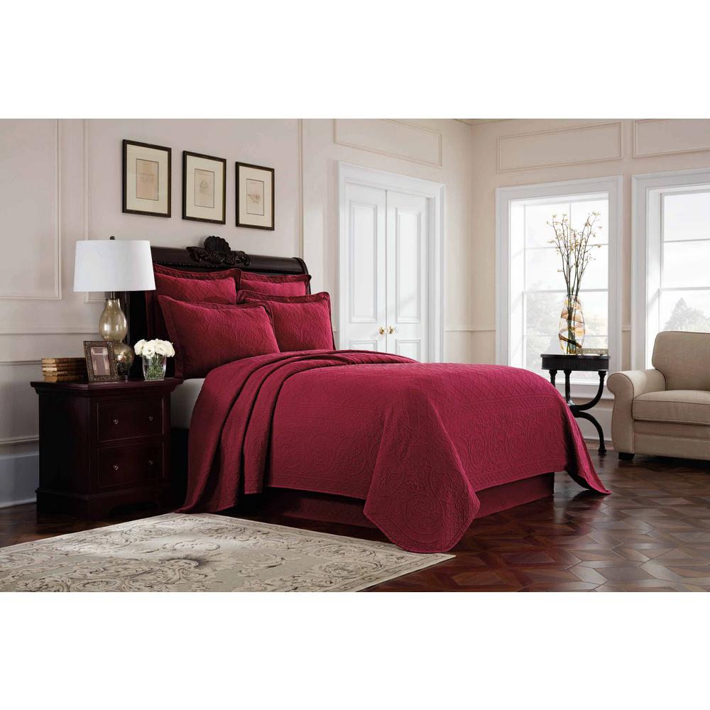 Royal Heritage Home Williamsburg Richmond Red King Coverlet Set