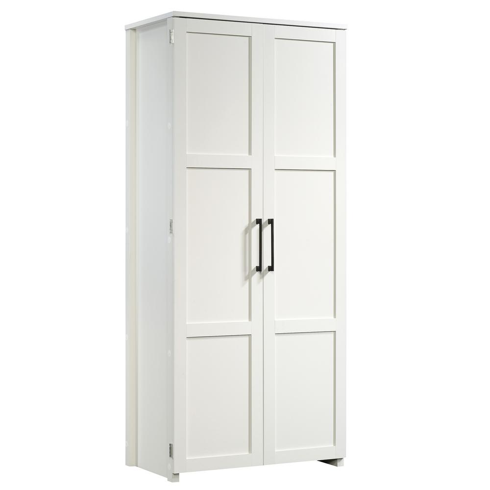 Sauder White Storage Cabinet 419636 The Home Depot