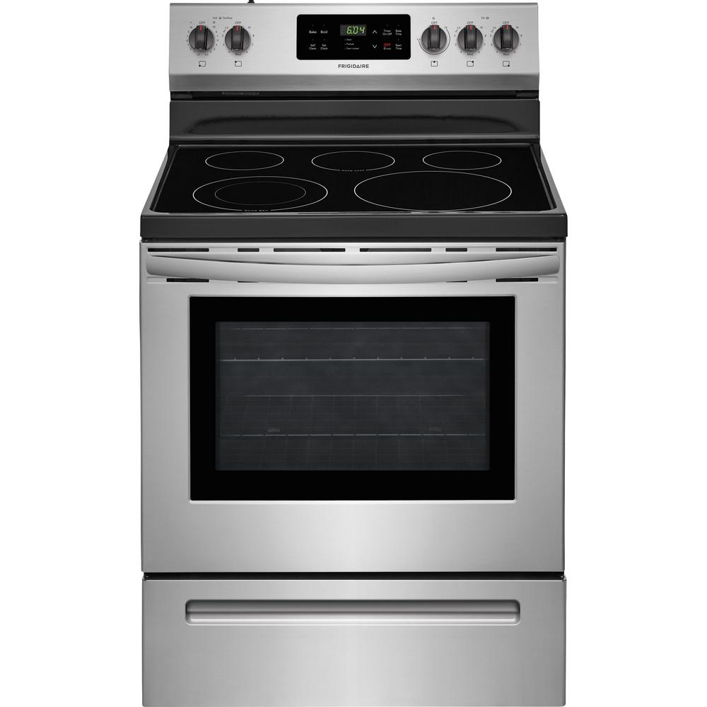 30 in. 5.3 cu. ft. Electric Range with Self-Cleaning Oven in Stainless Steel