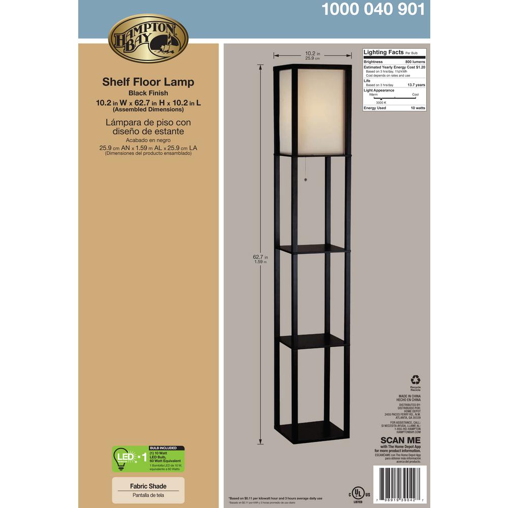 hampton bay shelf floor lamp