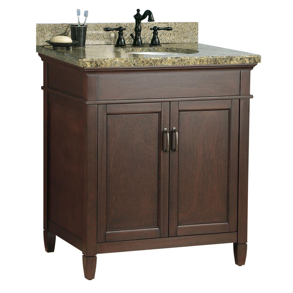 Home Decorators Collection Ashburn 31 In W X 22 D Bath Vanity Home Decorators Collection Ashburn 31 In W X 22 D Bath Vanity Mahogany With Granite Top Quadro Asgaqd3122 The Depot