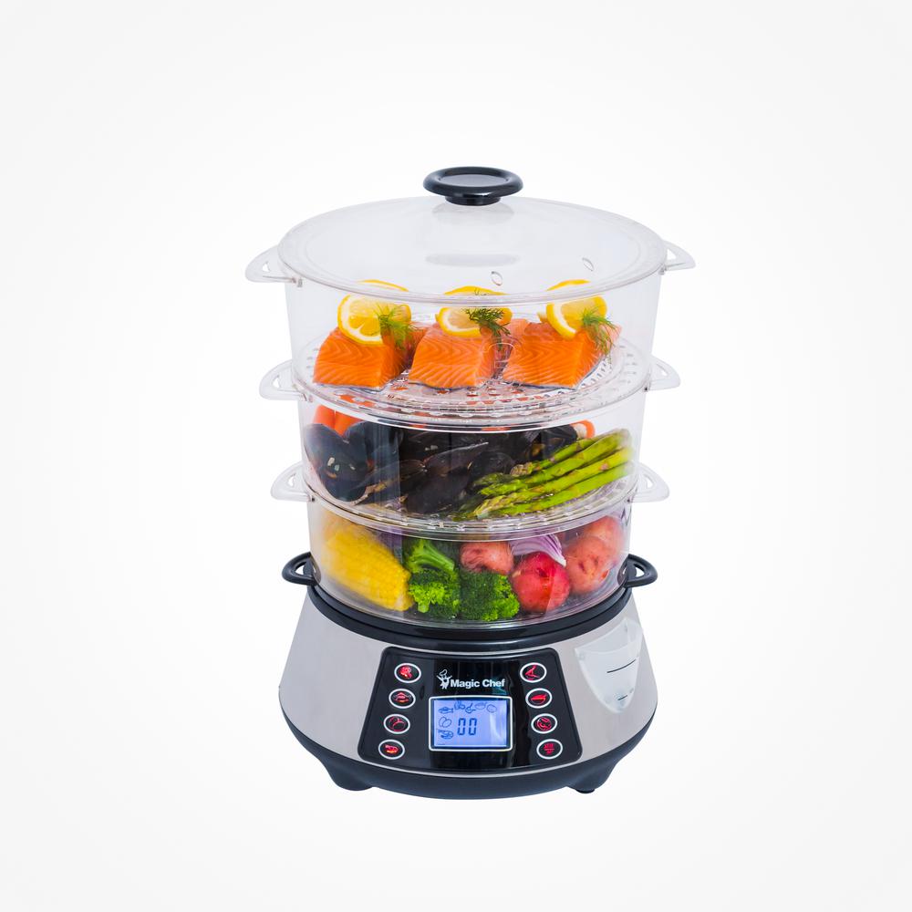 Magic Chef 3 Tier 12 Qt Stainless Steel Countertop Food Steamer