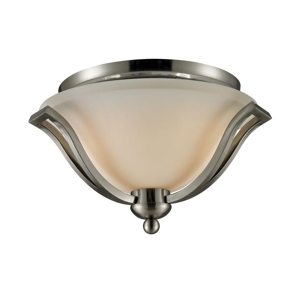 Hampton Bay Regency 2Light Brushed Nickel Fluorescent Ceiling