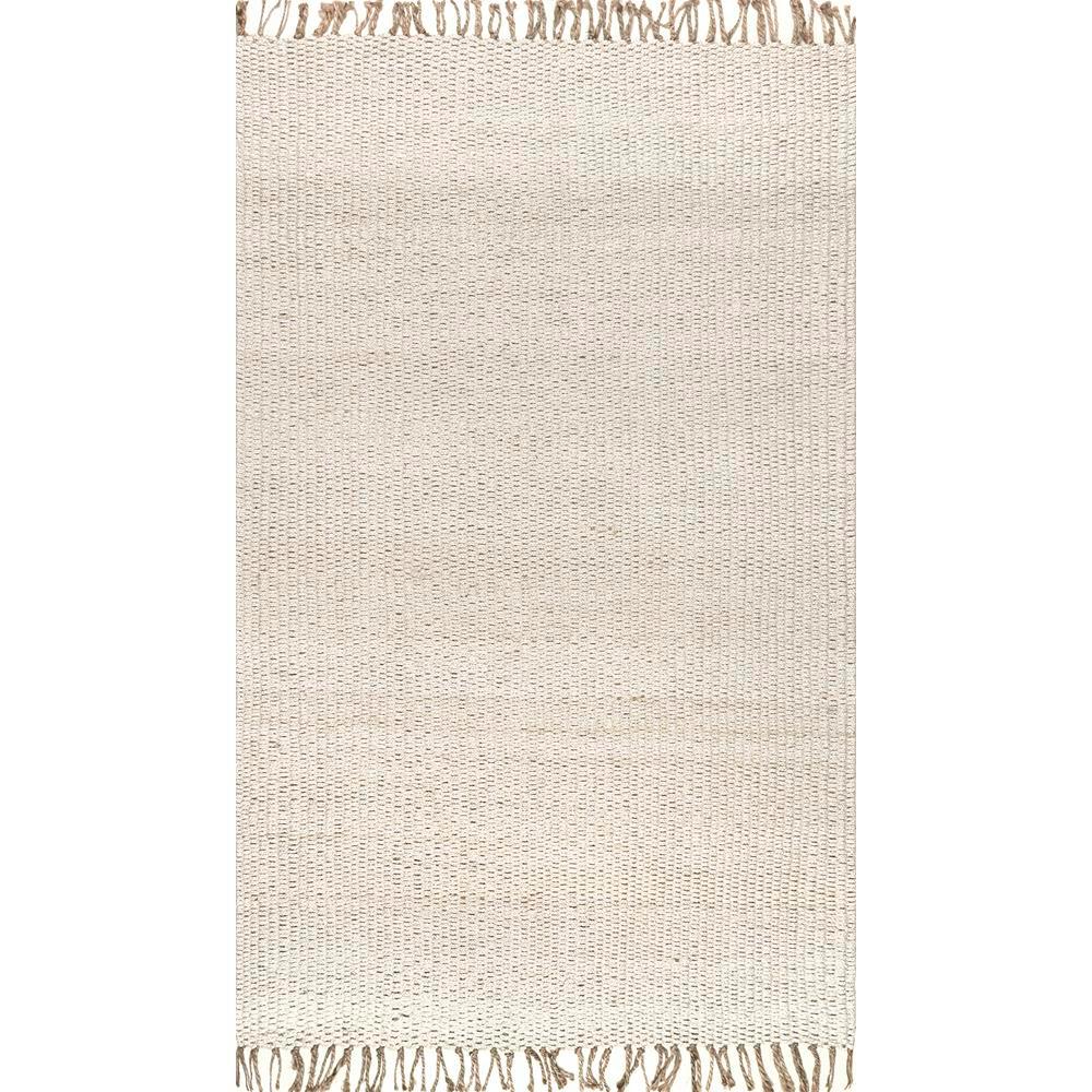 nuLOOM Chunky Woolen Cable Off White 6 ft. x 6 ft. Round Area RugCB01