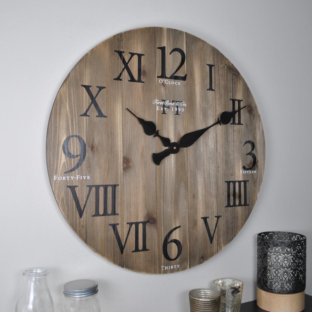 FirsTime Rustic Weathered Barnwood Wall Clock by FirsTime