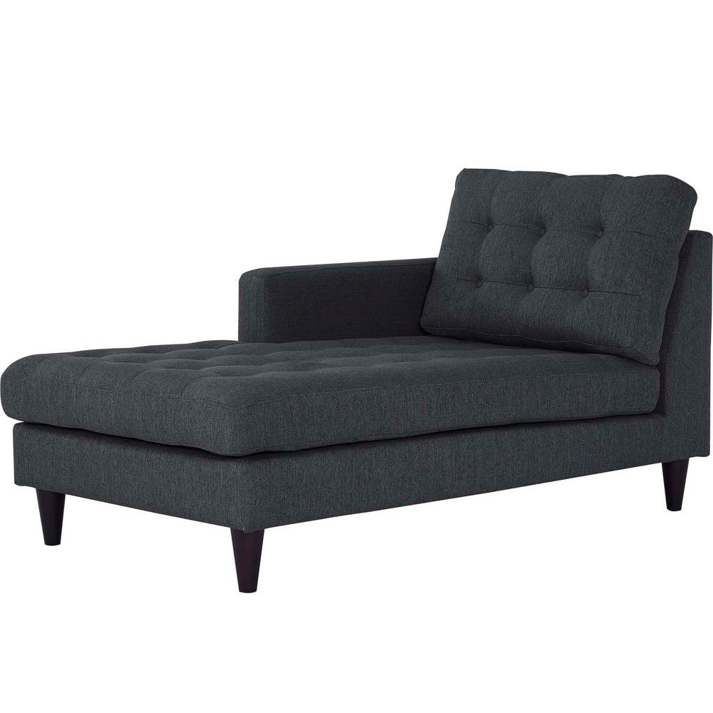 HomeFare Tufted Chesterfield Back in Slate Gray Chaise Lounge 320C147