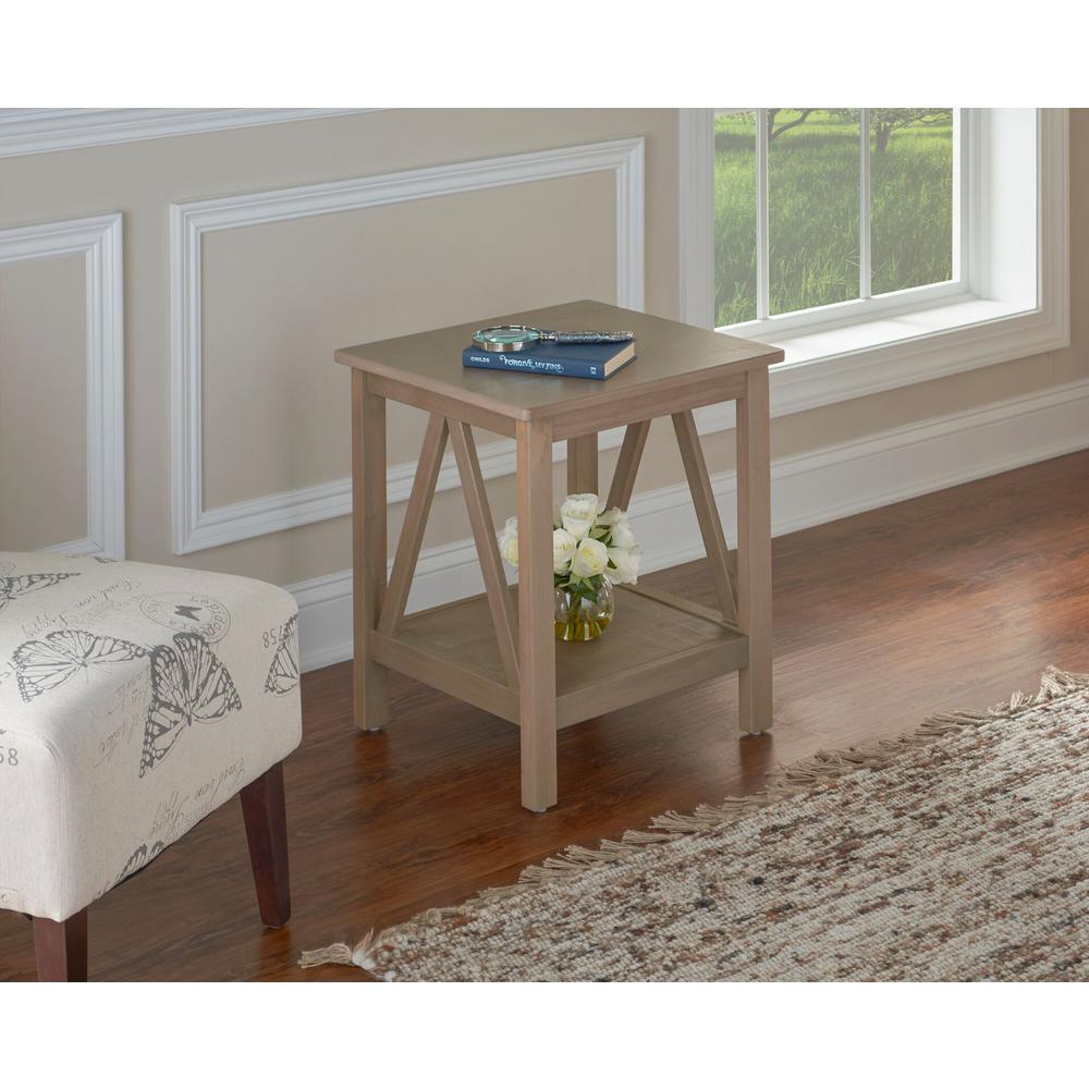 Linon Home Decor Ian Driftwood End Table 86153gry01u The Depot