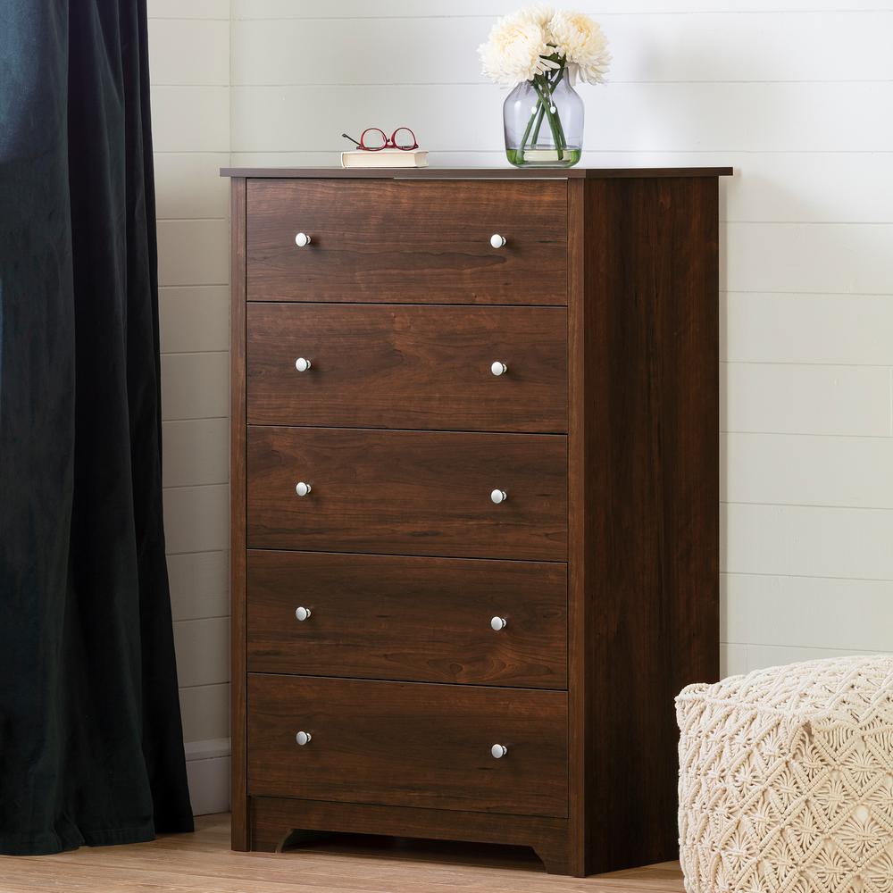 South Shore Vito 5 Drawer Sumptuous Cherry Chest 3156035 The