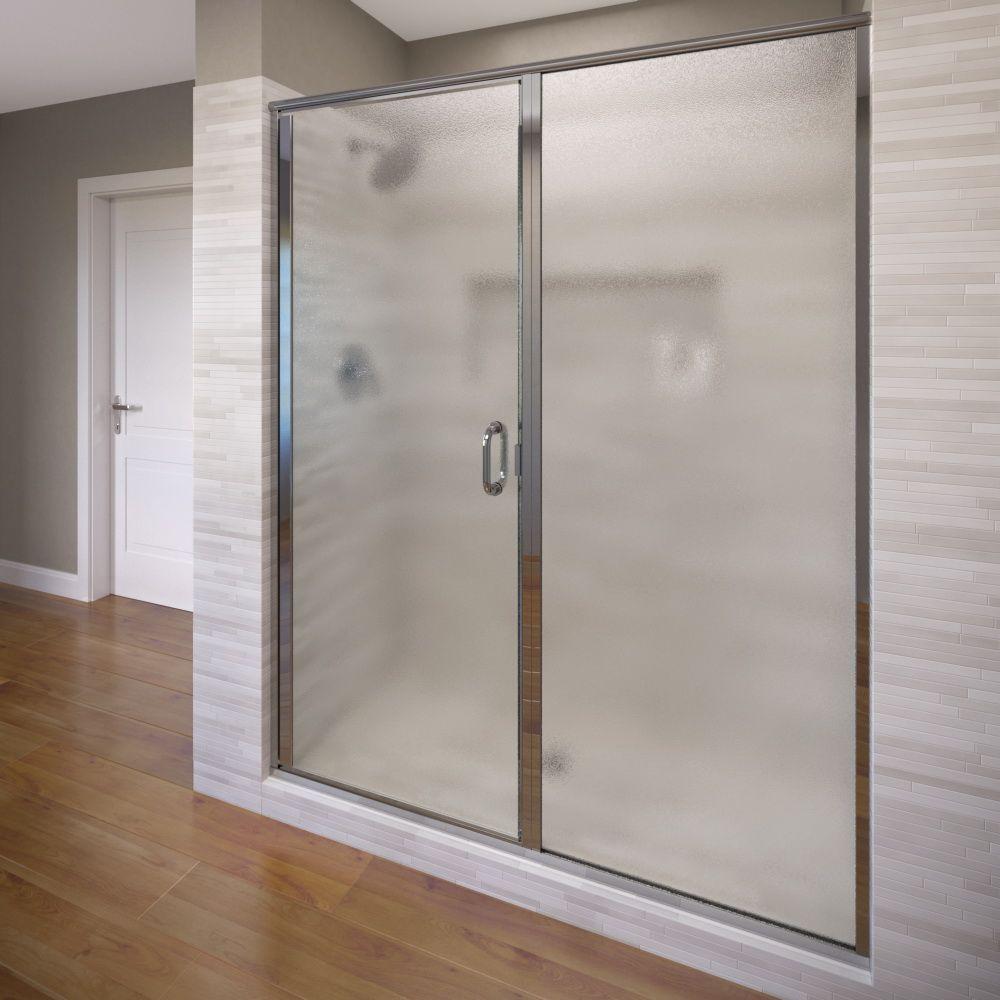 Basco Infinity 46 in. x 761/8 in. SemiFrameless Hinged Shower Door in