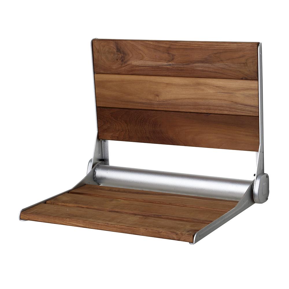 Anzzi Isle 15 In Teak Wall Mounted Shower Seat Anzzi Isle 15 In Teak Wall Mounted Shower Seat