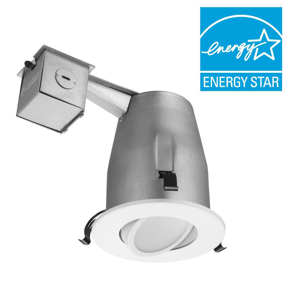 Lithonia Lighting 4 In Matte White Recessed Gimbal Integrated Led Lithonia Lighting 4 In Matte White Recessed Gimbal Integrated Led Kit