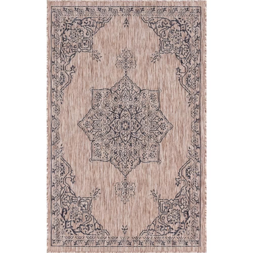 Unique Loom Beige Antique 6 Ft X 9 Ft Indoor Outdoor Area Rug