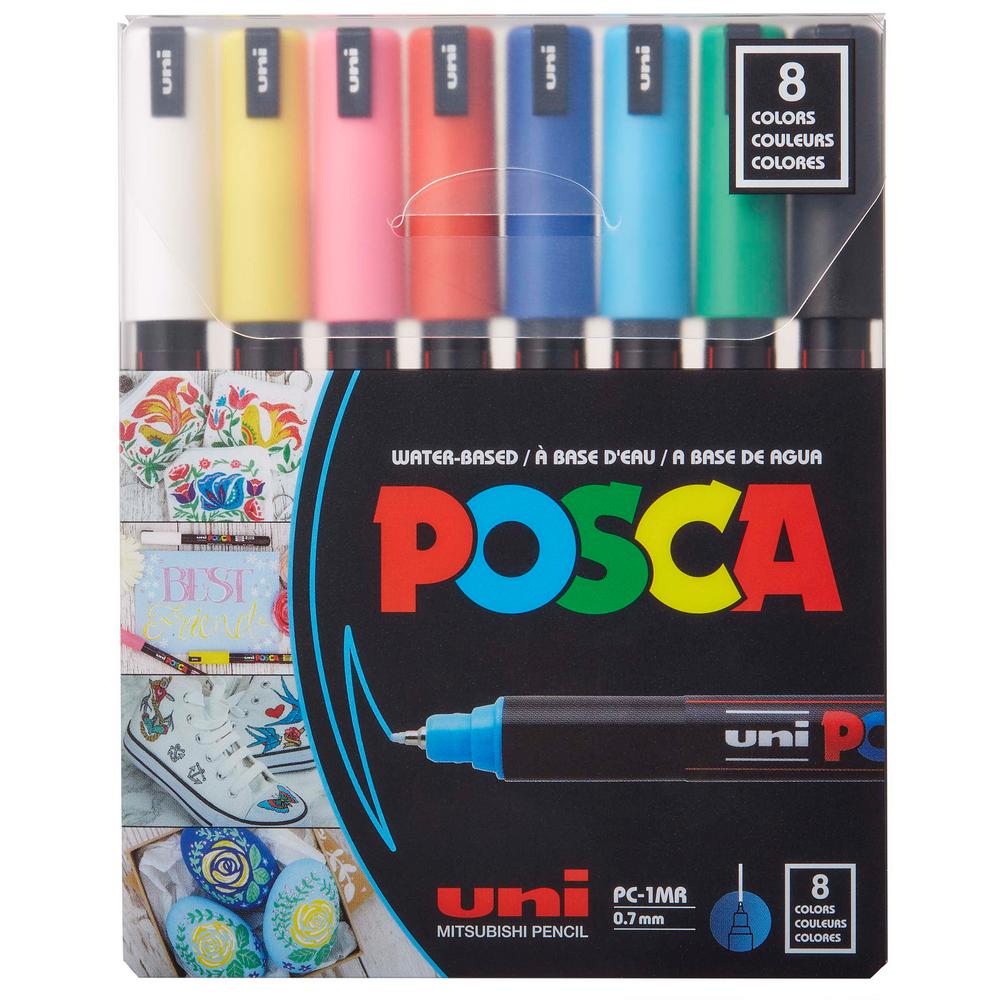 POSCA 8 Color Piece1MR UltraFine Paint Marker Set087656 The Home Depot