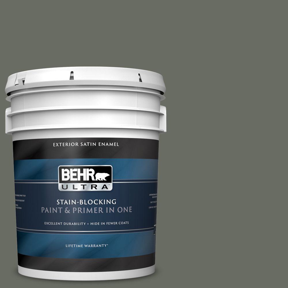 BEHR ULTRA 5 gal. N3806 Bonsai Trunk Satin Enamel Exterior Paint and Primer in One985305