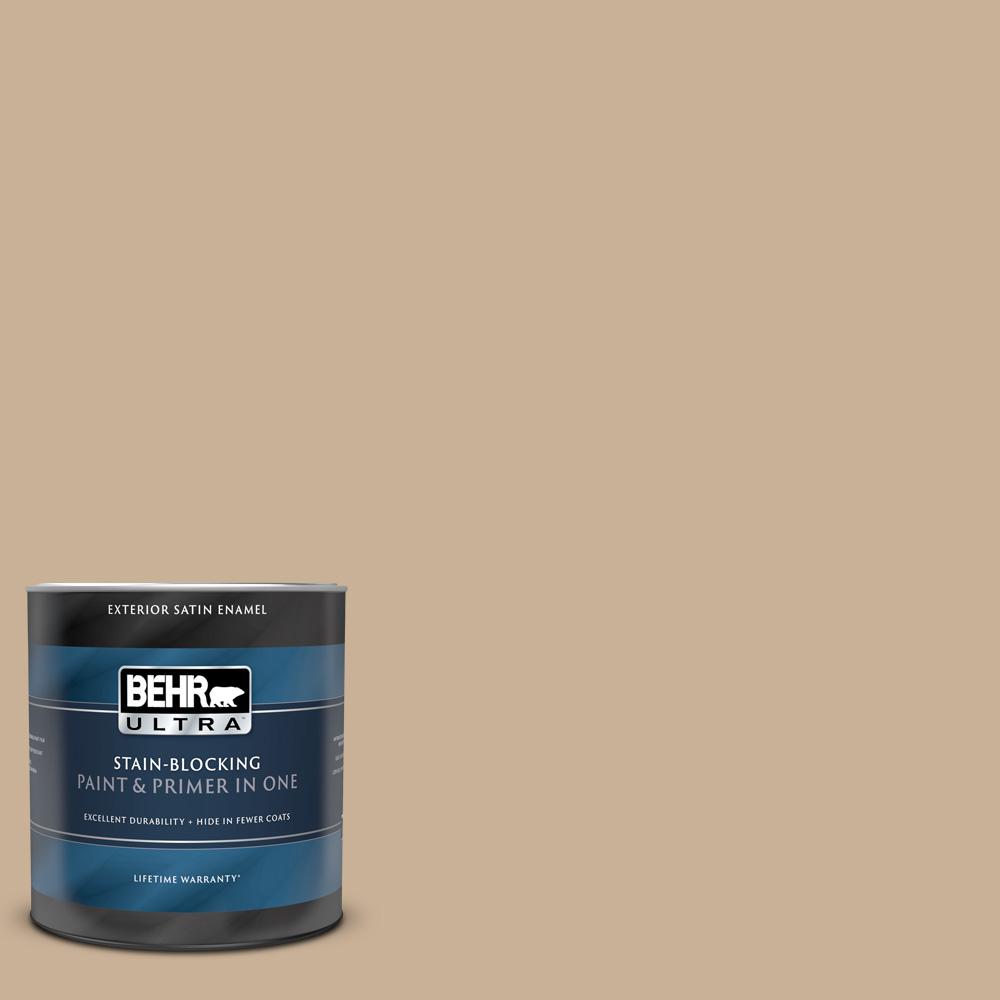 BEHR ULTRA 1 qt. #MQ2-46 Basswood Satin Enamel Exterior Paint and ...