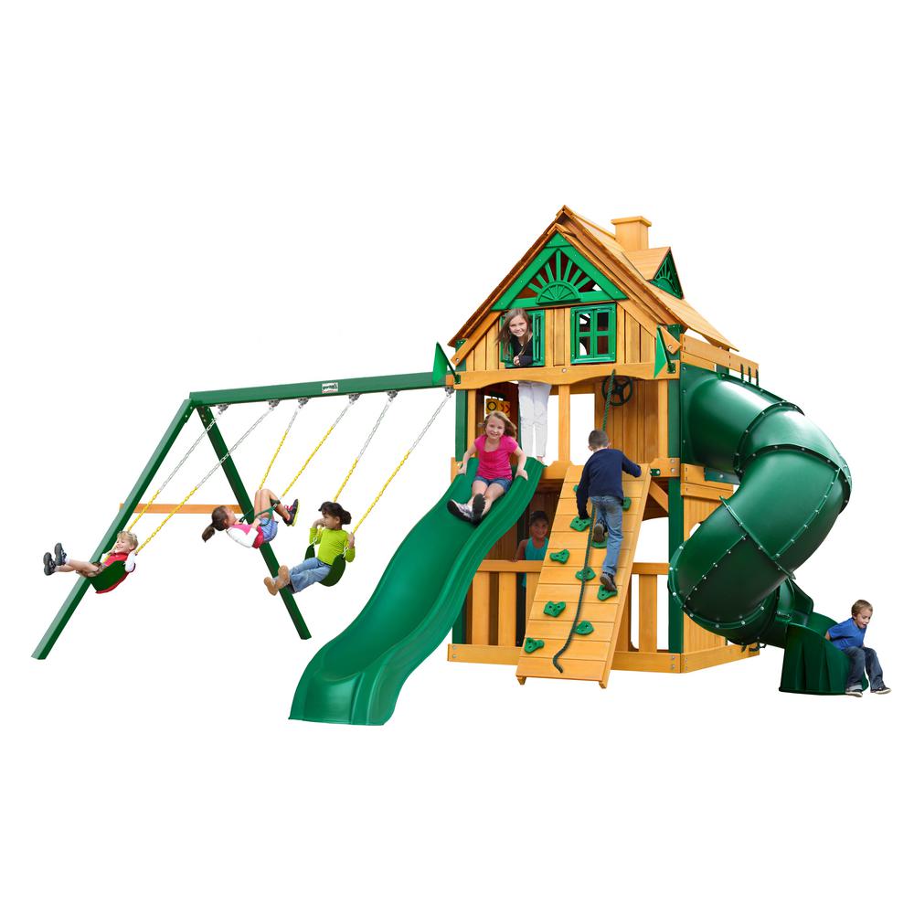 Gorilla Playsets Mountaineer Treehouse Swing Set with Timber Shield01