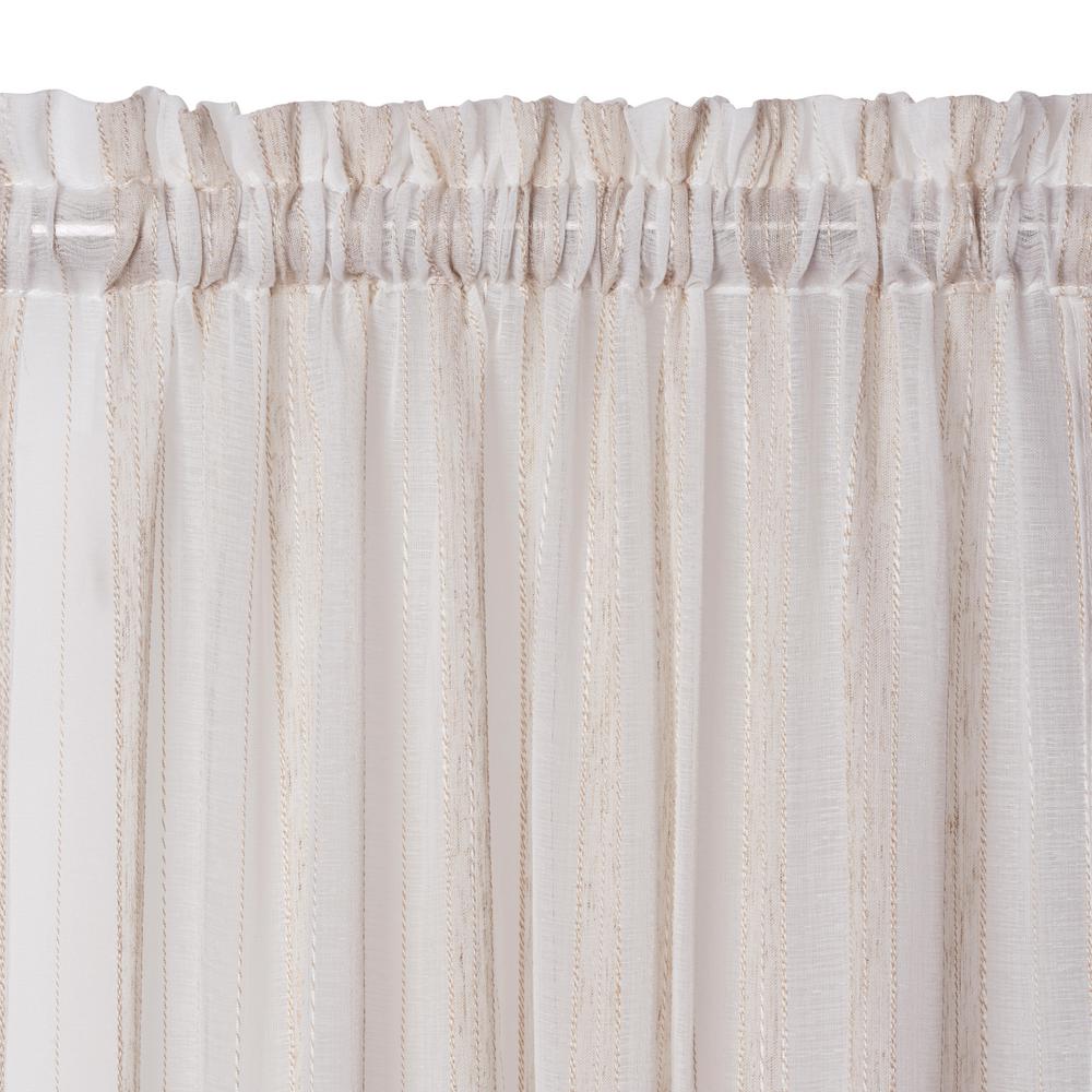 Elrene Linen Stripe Kitchen Tier Valance