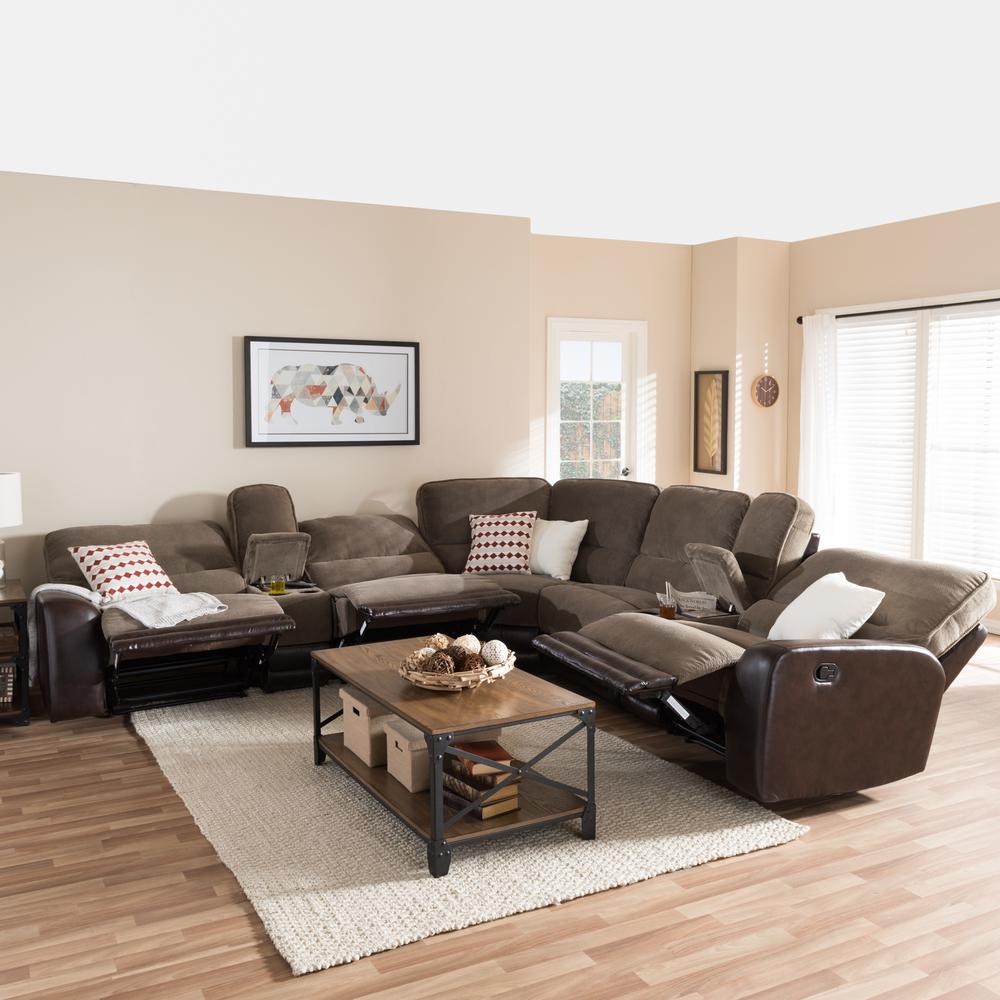 Baxton Studio Richmond 6 Piece Contemporary Taupe Fabric Upholstered Baxton Studio Richmond 6 Piece Contemporary Taupe Fabric Upholstered L Shaped Sectional Sofa