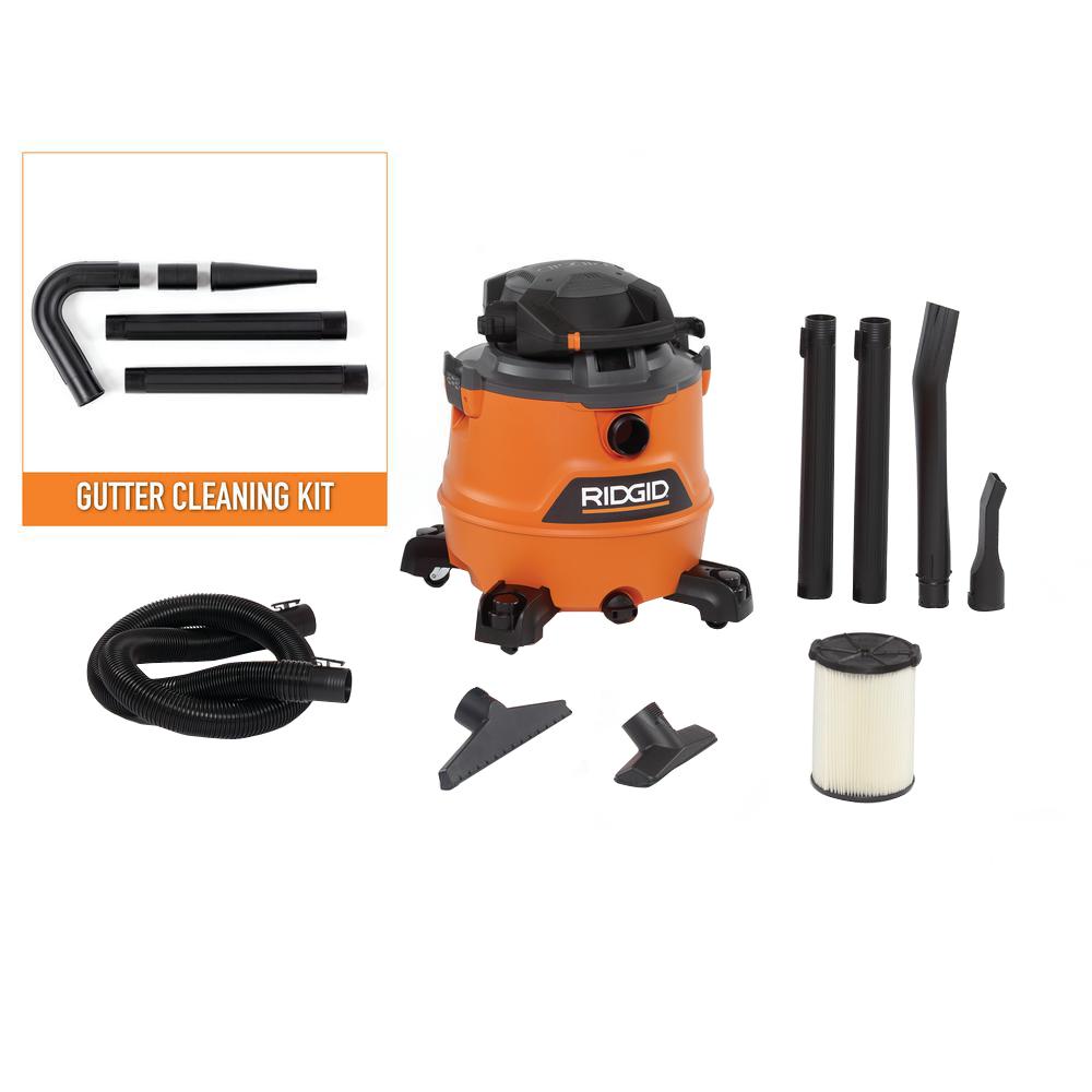 RIDGID 16 Gal. 6.5Peak HP NXT Blower Wet/Dry Vac with Gutter Cleaning
