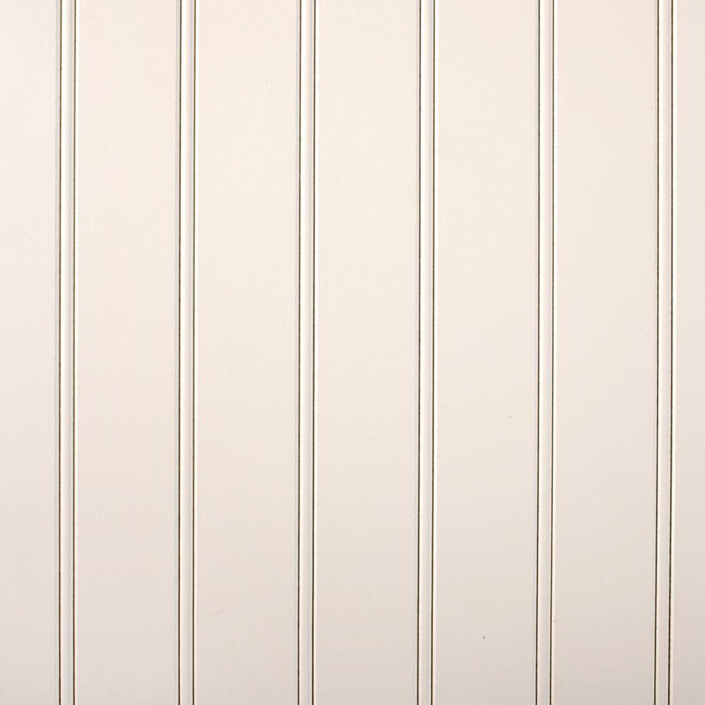 5.3 sq. ft. Five3 Beaded White Panel with SlipSeam Technology-8203495 - The Home Depot
