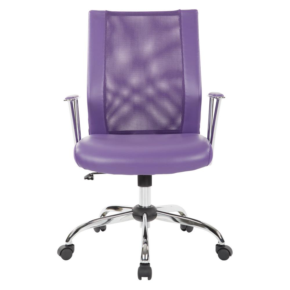 Osp Home Furnishings Bridgeway Purple Woven Mesh Office Chair And