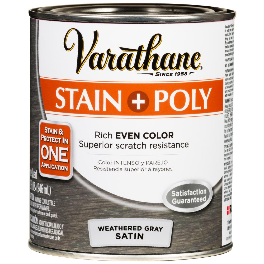Varathane 1 qt. Weathered Gray Satin OilBased Interior Stain and