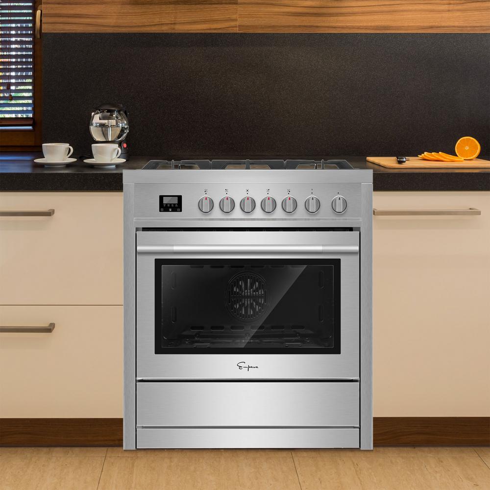 Empava 36 in. 3.9 cu. ft. Professional Style Slide-In Gas Range with