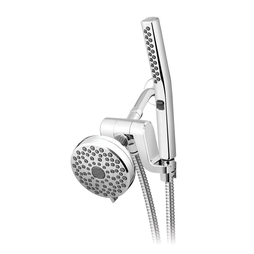 HairWand Spa System 12-Spray Dual Showerhead and Handheld Showerhead with Wand and PowerPulse Massage in Chrome