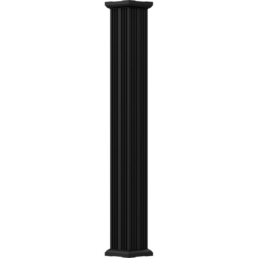 Ready For Paint w// Capital /& Base AFCO EA0608INFSPTUTU 6 x 8 Endura-Aluminum Column Primed Fluted Non-Tapered Square Shaft For Post Wrap Installation