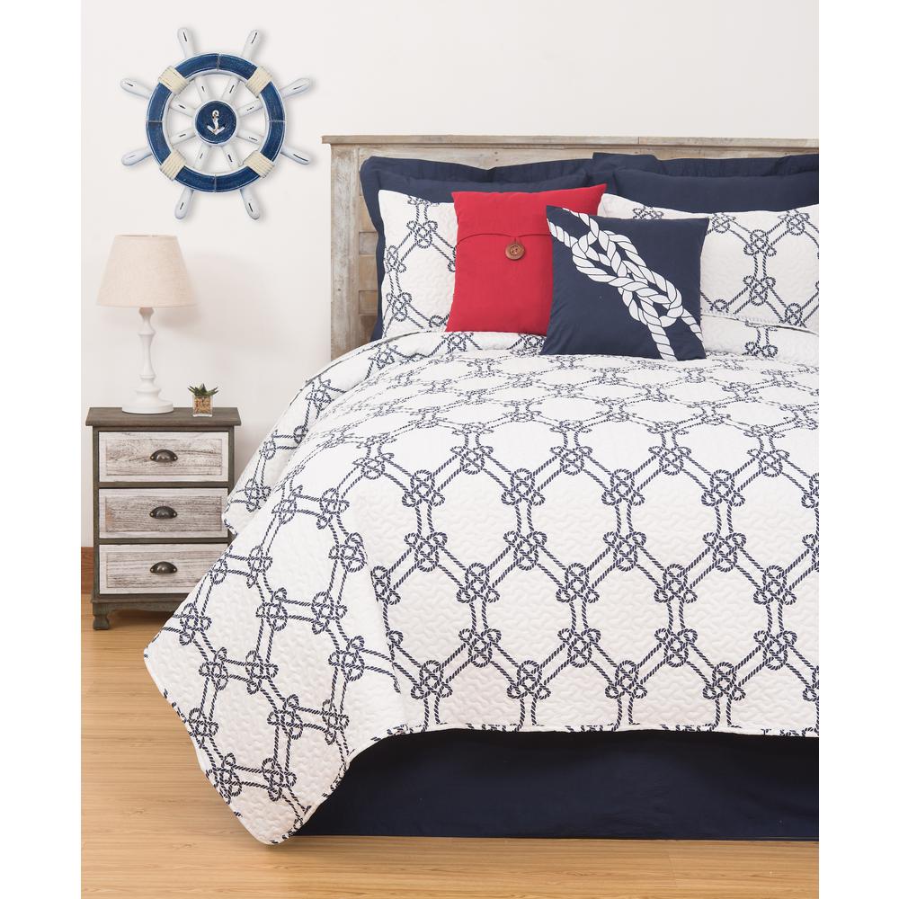 C F Home Nautical Ropes Blue Full Queen Quilt Set 82375 3fqset