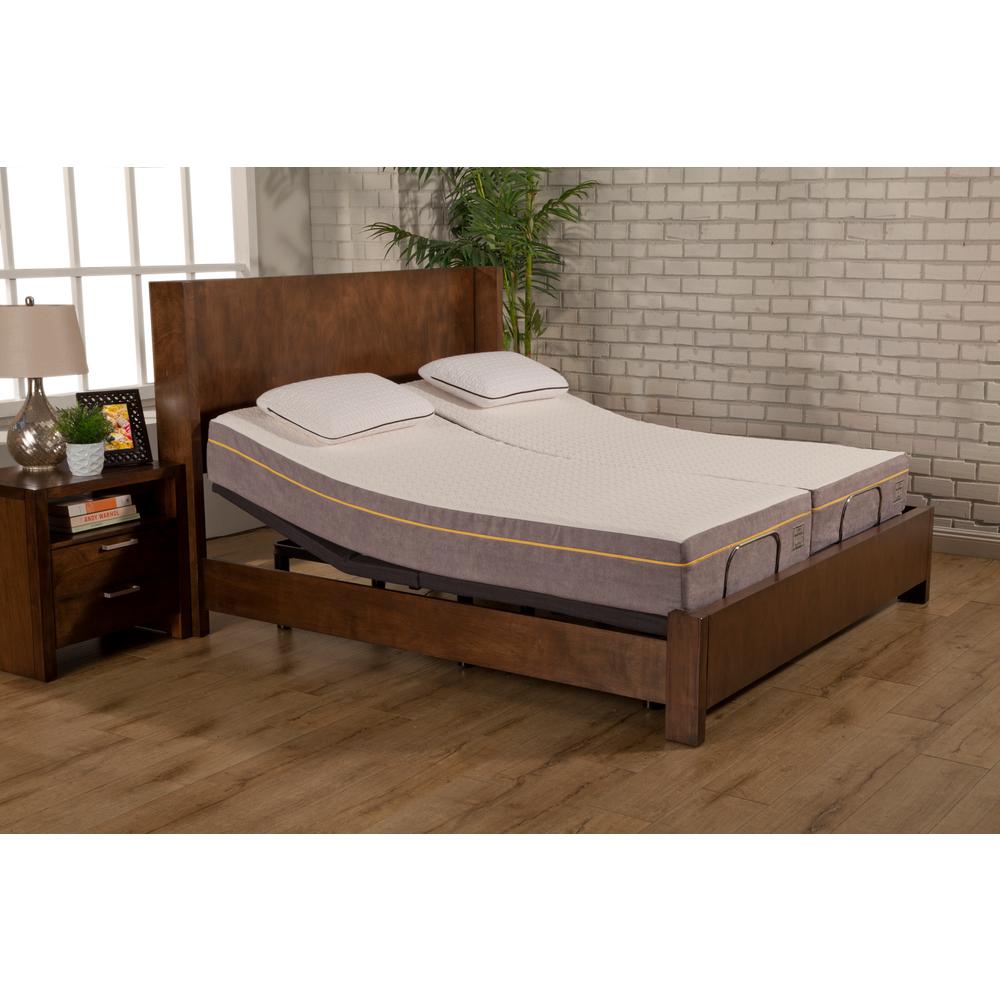 Blissful Nights 10 in. Rose Split King Memory Foam Mattress and