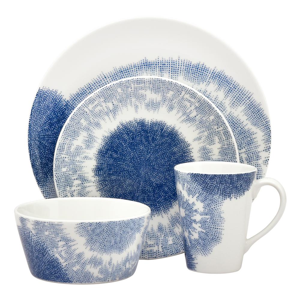 Noritake Aozora 4-Piece Casual blue Porcelain Dinnerware Set (Service ...